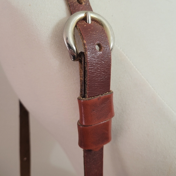 Vintage Thom Hird Handmade Leather Shoulder Bag with TAD Brass Monogram - Picture 12 of 15